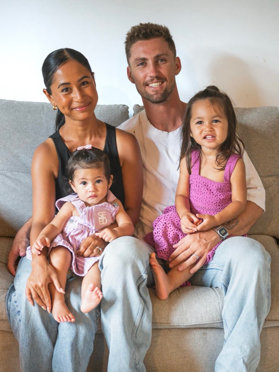 Connor and Ella with their daughters in Bali